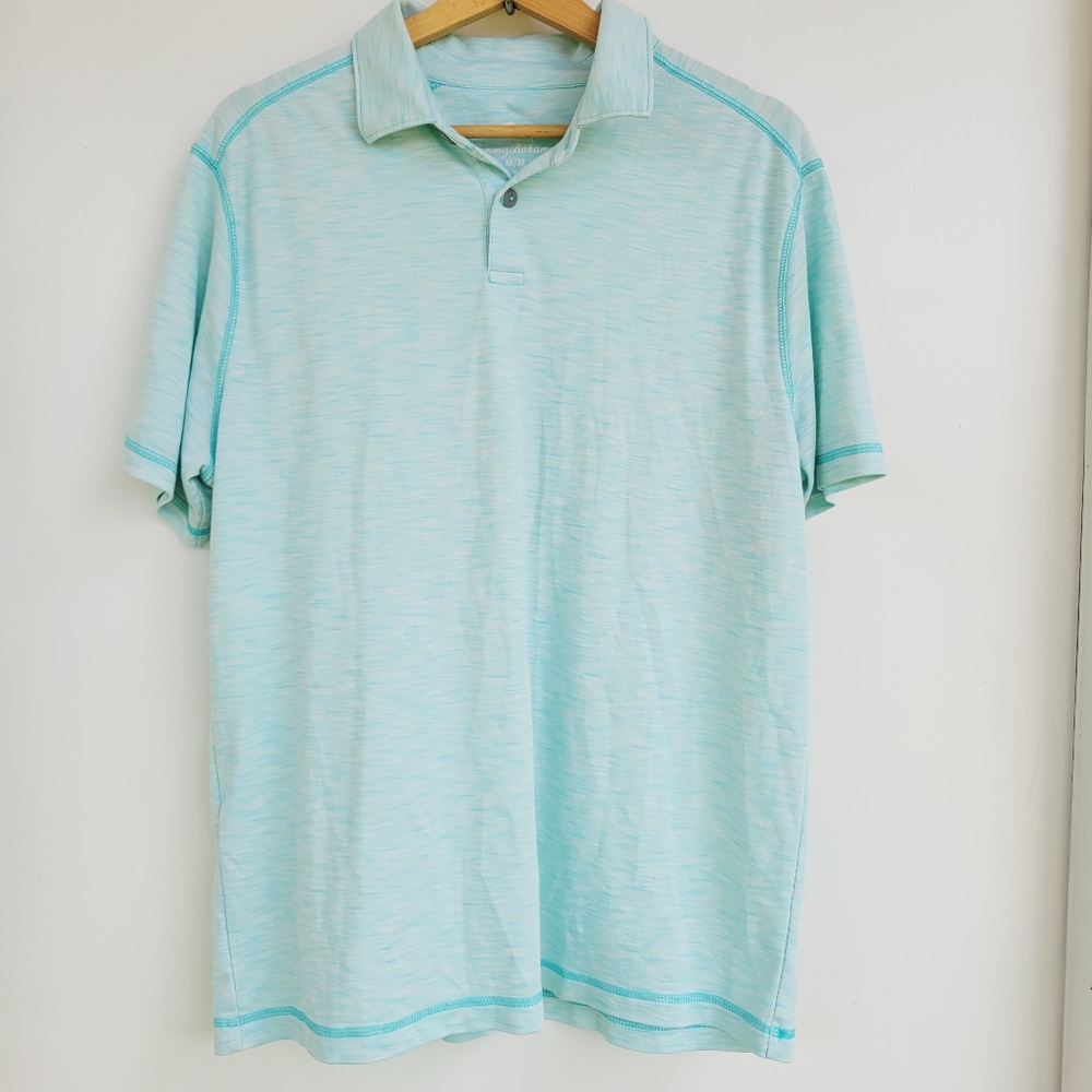 Tommy Bahama Golf Polo Shirt Men's Teal Blue  Size Medium